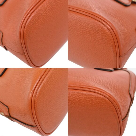 GUCCI Logo Interlocking G 2Way Shoulder Hand Bag Leather Orange GHW 93KB068 - Picture 7 of 14